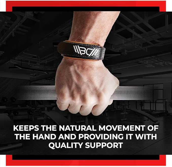 WARM BODY COLD MIND Leather Wrist Wraps for Weightlifting, Powerlifting, Gym – Heavy Duty Wrist Straps for Strength Training, for Men & Women