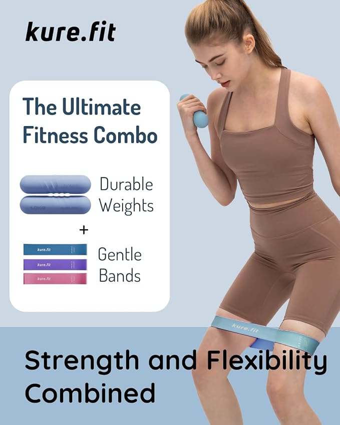 Hand Weight Bars for Women (2.2 LB) | Resistance Booty Bands | Pilates, Yoga, Dance, Aerobics, Running, Cardio, Gym, Strength Training | Non-Slip | Portable Dumbbells | Women & Men