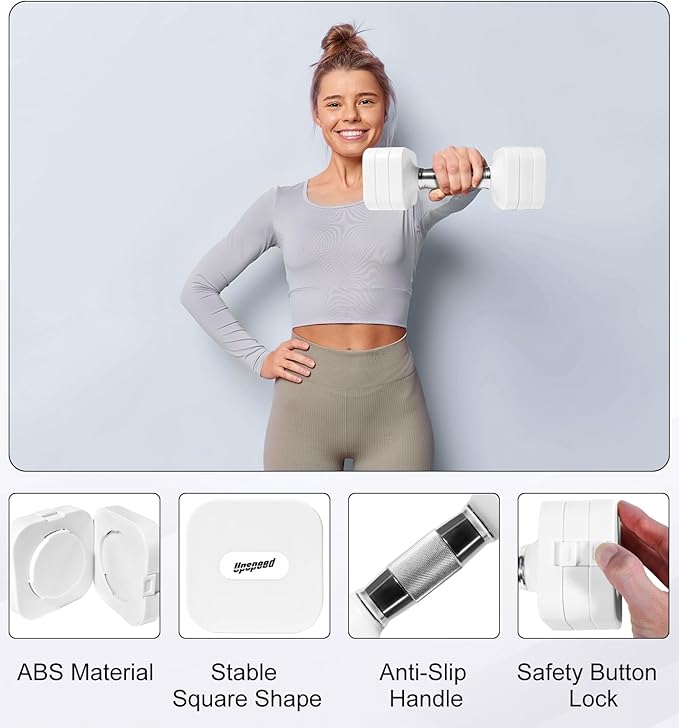 15LB 20LB 40LB 50LB Adjustable Dumbbell Set Free Weights Dumbbells Set for Women Men Hand Weights Sets Adjust Dumbbell Weight Sets for Home Gym Exercise Workout Strength Training Equipments