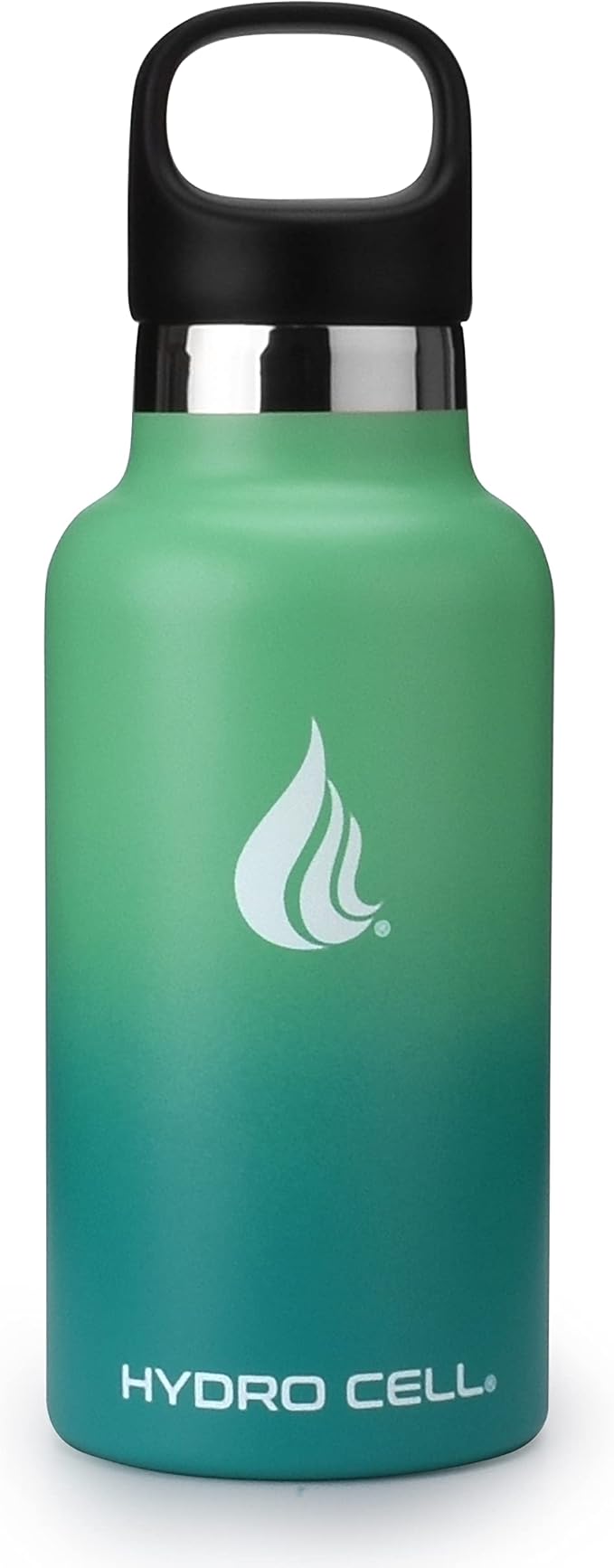 HYDRO CELL Stainless Steel Water Bottle with Straw & 2 Standard Mouth Lids (32oz 24oz 20oz 16oz) Keeps Liquids Hot or Cold w/Double Wall Vacuum Insulated Leak Proof Sport Design (Mint/Green 16oz)