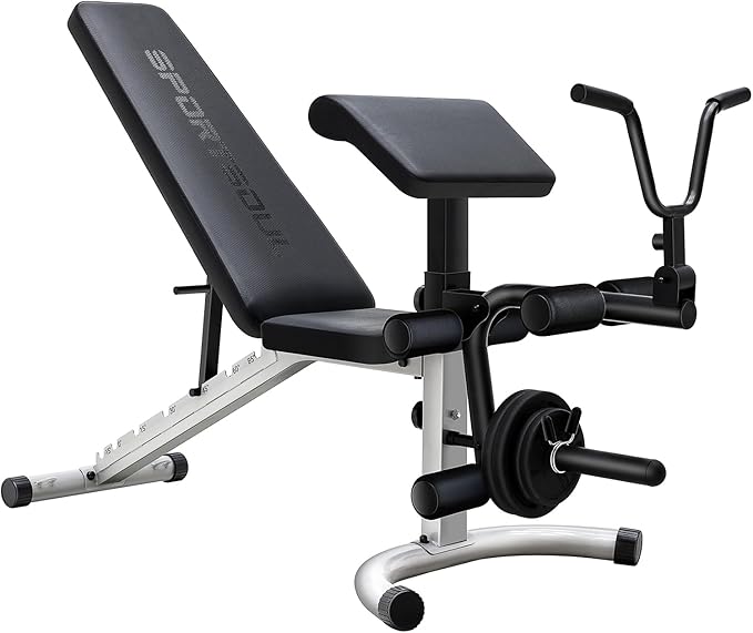 SPORTSOUL Adjustable Weight Bench Professional Utility Heavy Duty Workout Bench Incline Decline Flat Multi-Purpose Bench Press