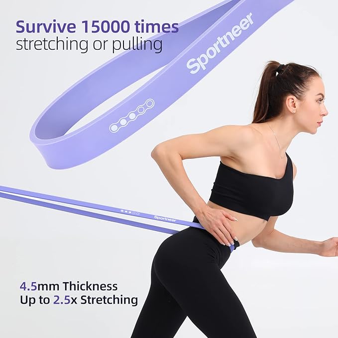 Sportneer Resistance Bands for Working Out: Pull Up Bands 5-130lb 5 Levels Exercise Bands Workout Bands Set with Handles & Door Anchor Pull Up Assist Bands for Men Women Resistance Training