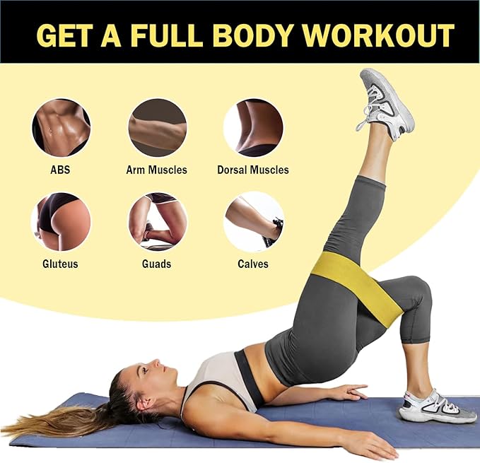 Non-Slip Fabric Resistance Bands for Working Out, Loop Exercise Bands for Booty Leg, Butt, Glute, Stretch Workout Bands for Women & Men, Hip Elastic Bands for Home Gym Fitness, Yoga, Pilates