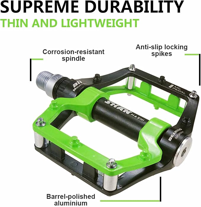 Bicycle Pedals-Aluminium Alloy Bicycle Pedals-Mountain Bike Pedals with Removable Non-Slip Studs 9/16