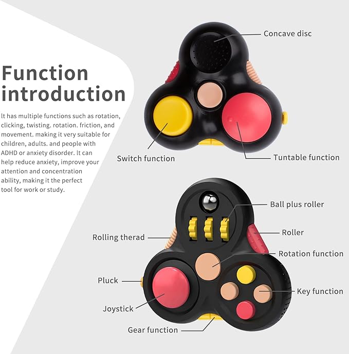 Fidget Toys for Adults,1PCS Fidget Pad Easter Basket Stuffers for Boys Girls,Stress Relief Cube Clicker Controller with Quiet Fidgets,ADHD Autism Fidget Spinner for Office Desk Travel Games