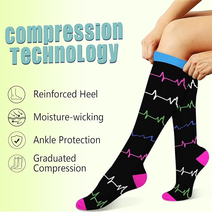 Iseasoo Copper Compression Socks (15-20 mmHg) for Men & Women - Running, Hiking, Cycling, Travel - Improves Circulation