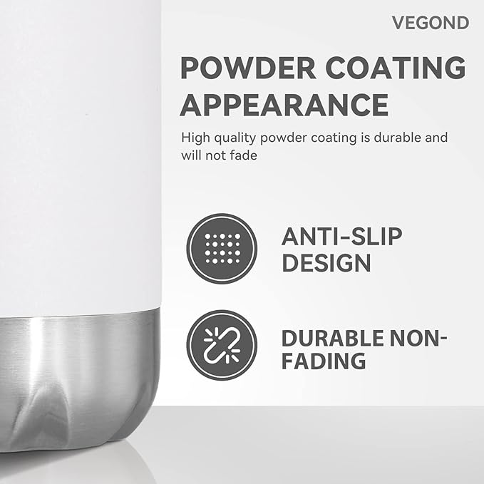 VEGOND 17oz Stainless Steel Water Bottles, Reusable Metal Sports Water Bottle Keeps Drink Hot and Cold, BPA Free Double Wall Vacuum Cola Shape Insulated Water Bottle for Camping Gym, 1 Pack