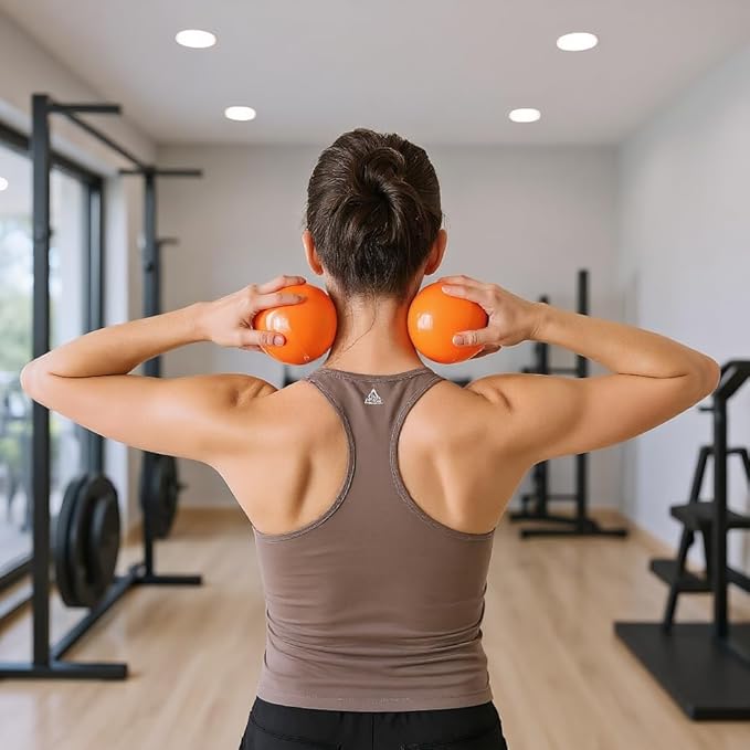 Yoga Massage Ball – 4 inches Adjustable Firmness Massage Roller Balls for Back, Neck & Floor Therapy – Gentle Deep Muscle Relief for Sensitive Soft Tissue (Orange)