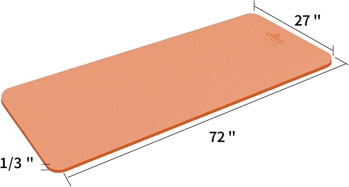 Hatha Yoga Thick TPE Yoga Mat 72"x 27"x1/3 inch Non Slip Eco Friendly Exercise Mat for Yoga Pilates & Floor Workouts
