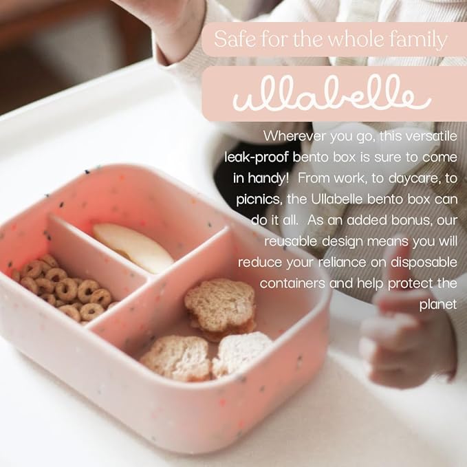 Leak Proof Bento Box Food-Grade Silicone Bento, BPA, Phthalate, Lead, & PVC Free - Bento Lunch Box for Daycare, Kids, & Adults - Leak Resistant Sets With Lids Snack Box Container (Beige)