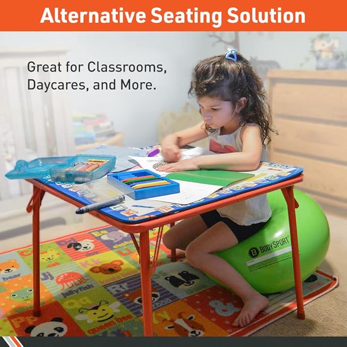 Body Sport Donut Ball – Durable, Inflatable Exercise Ball for Balance & Stability Training, Yoga, & Pilates Workouts – Use in Home, Office, Gym, or Classroom