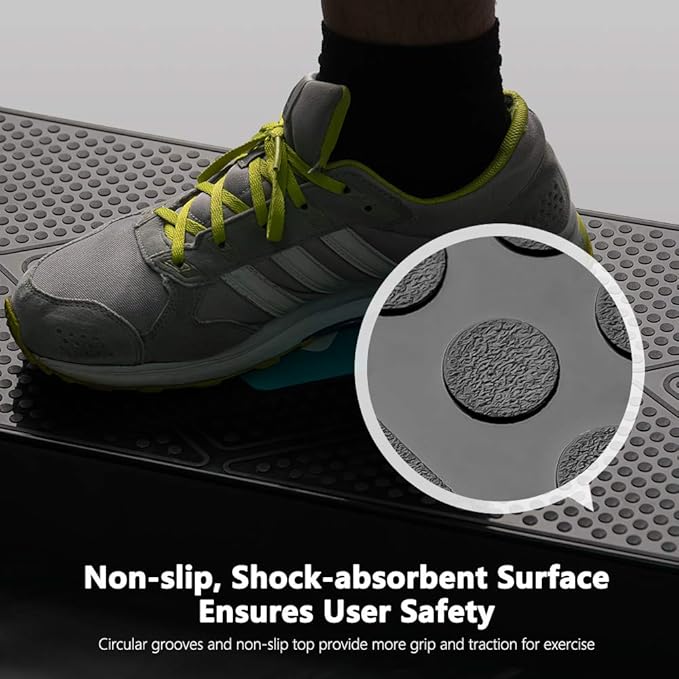 Adjustable Workout Aerobic Stepper, Aerobic Exercise Step Platform with 2 Risers, Exercise Step Deck for Fitness, 26.5" Trainer Stepper with Non-Slip Surface Home Gym & Extra Risers Options