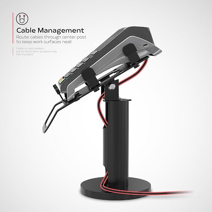 CTA Universal Credit Card Reader Stand - Universal Rotating Card Reader Terminal Stand for Verifone, Ingenico & Pax POS Stations - Bolt Down or Adhesive Anti-Theft Security - Easy Install