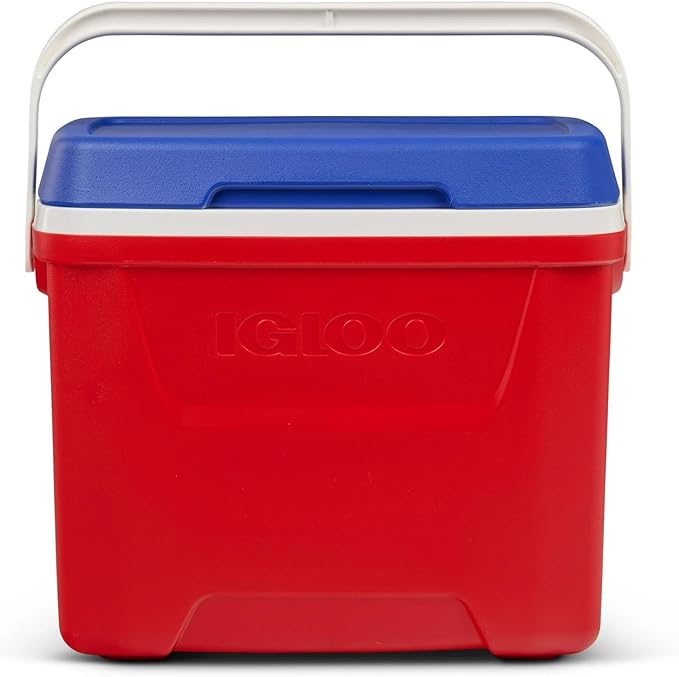 Igloos Cooler Hard-Sided Ice Chest, Insulated Portable Cooler, Heavy-Duty, Leak-Resistant Lid, Lightweight Ergonomic Handle