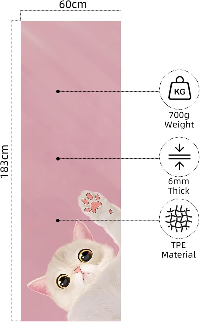 FOLAI Extra Thick Yoga Mat 6mm - Non-Slip Exercise Mat for HIIT, Pilates & Home Workouts & Workout with Free Carry Strap