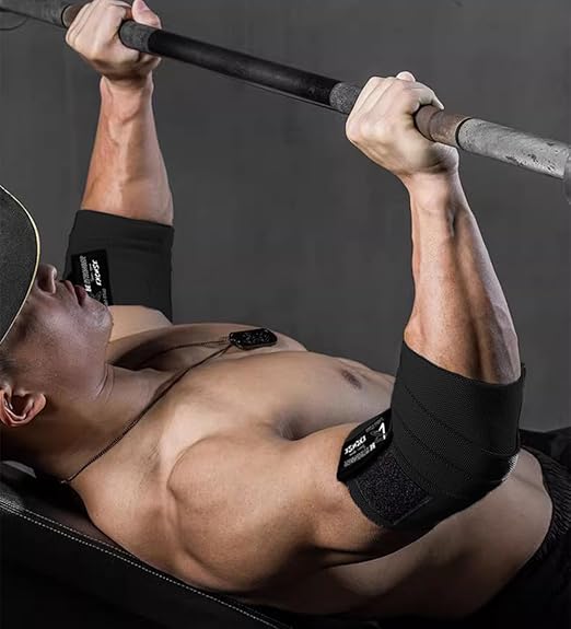 Elbow Wraps for Weightlifting, Bench Press, Cross Training & Powerlifting for Men and Women - 47" Nylon (1 Pair) Elbow Straps - Increases Stability of Joints and Supports Injury Recovery