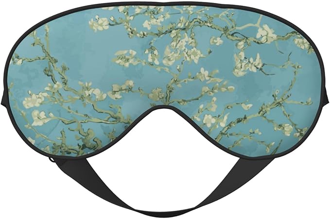 Sleep Eye Mask Abstract Blossom Blue Floral Sleep Mask for Women Men Comfortable Eye Mask with Adjustable Strap Soft Eye Cover Blindfold for Travel Yoga Nap Shift Work