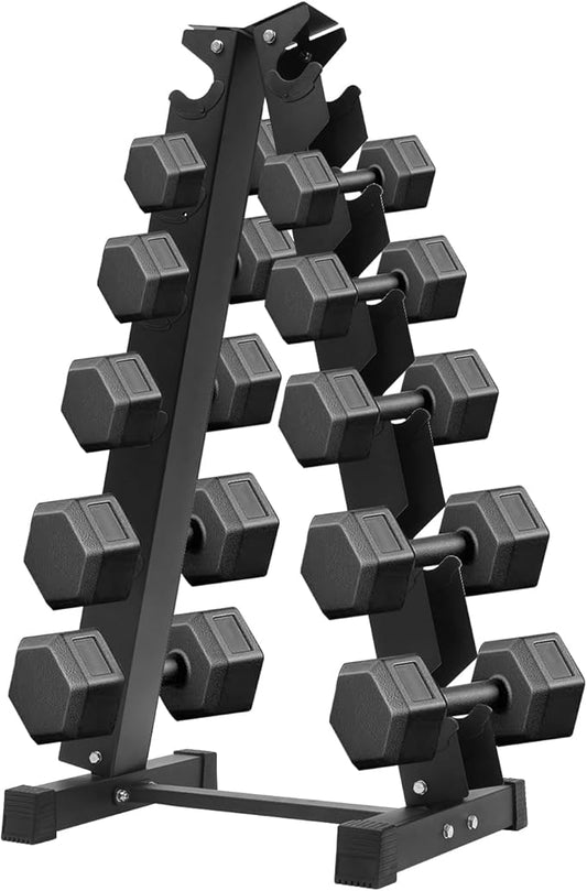 Dumbbell Rack Stand, 3 Tier Steel Dumbbell Holder 176 LBS Heavy Duty A-Frame Storage Rack Compact Weight Holder for Home Gym Fitness Storage