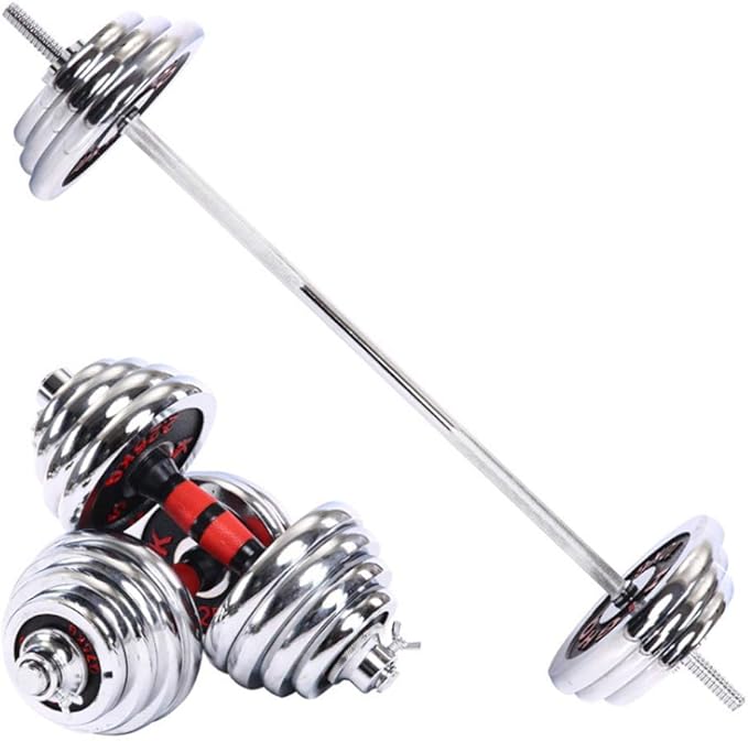 Cast Iron Adjustable Dumbbell Barbell Set (110LB/66LB/44LB), Weight with Connecting Rod 2 in 1 Home Body Workout Exercise Equipment for Men and Woman…