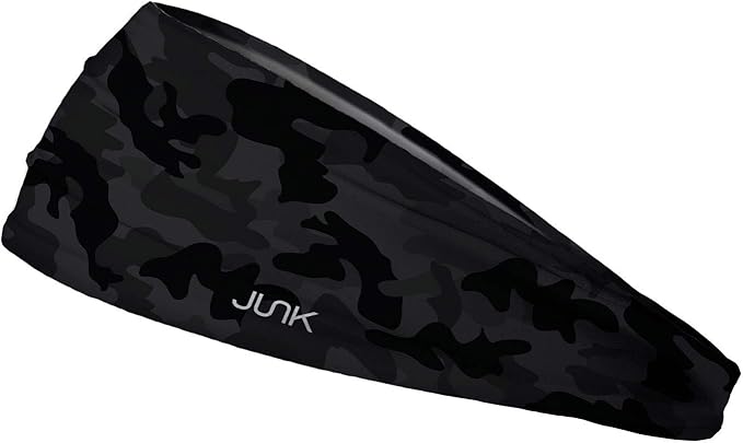 JUNK Brands Big Bang Lite Headband - Moisture-Wicking, Performance Fabric, Non-Slip, Sports Sweatband for Men & Women - One Size - Black Ops