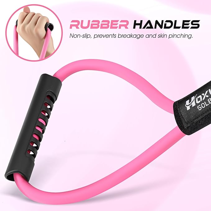 Figure 8 Resistance Band, Exercise Bands for Back, 8 Shaped Resistance Bands for Arms, Shoulder, Leg Stretching, Physical Therapy, Yoga, Pilates, Home Gym Workout Equipment for Women Men