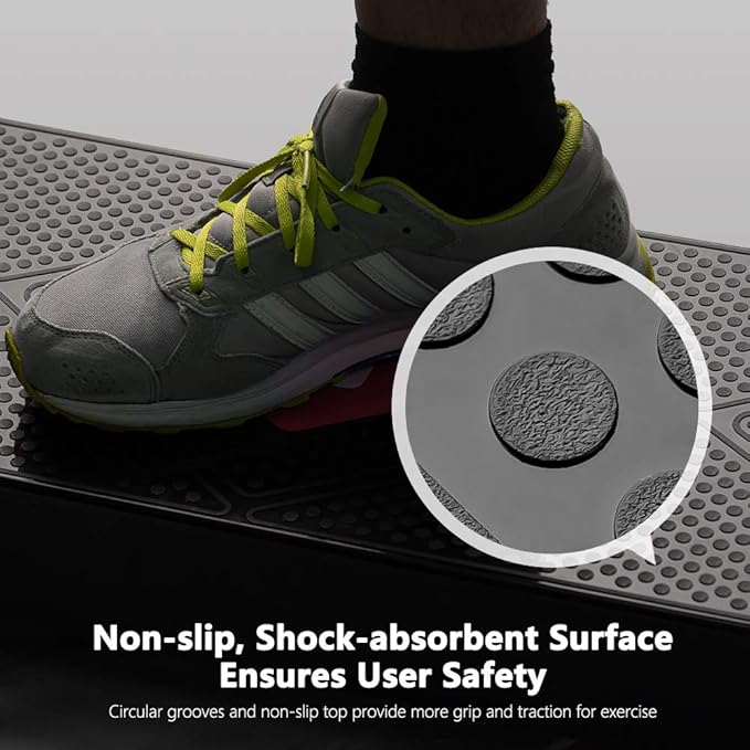 Adjustable Workout Aerobic Stepper, Aerobic Exercise Step Platform with 2 Risers, Exercise Step Deck for Fitness, 26.5" Trainer Stepper with Non-Slip Surface Home Gym & Extra Risers Options