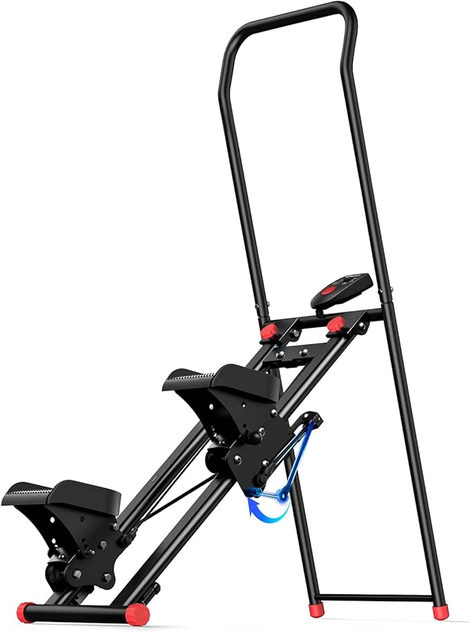 MERACH Stair Stepper for Home Gym Exercise, New Version Stairmaster for Full-Body Workout, Compact Folding Stair Climber with Extended Step Range, Adjustable Handlebar/Pedal