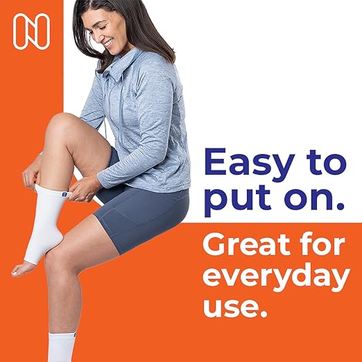 Compression Socks for Women & Men (1 Pair) - BEST Ankle Brace Support Sleeve for Neuropathy, Plantar Fasciitis, Diabetic Foot Nerve Pain Relief - Toeless (Small, White)