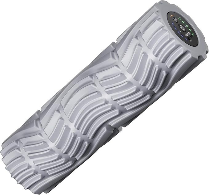 VEVOR Vibrating Foam Roller, 5-Speed Electric Massage Roller, 16" Rechargeable Muscle Roller with 3 Vibration Modes, High Density EVA Foam Massager for Deep Tissue, Back Pain Relief, Exercise Recovery
