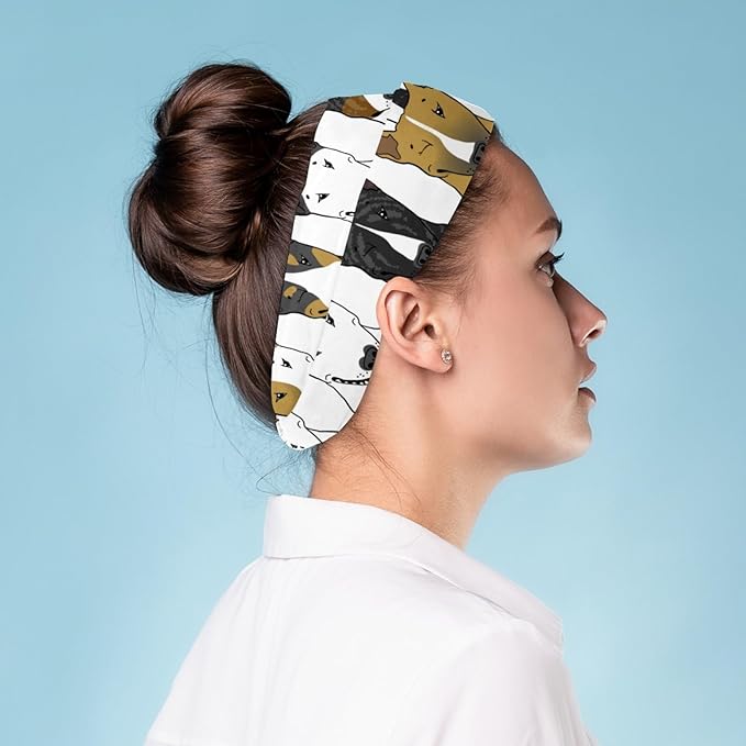 Colorful Bull Dogs Headband for Women, Fashionable Sport Hairband, Elastic Wide Headbands Non Slip Workout Yoga Sport