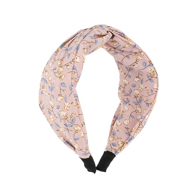 Madison Tyler Headbands for Women | Cute Top Knotted Pink Floral Outdoor Hairbands for Girls | Thin Hair and Thick Hair | Skincare and Boho Spring Headband for Washing Face