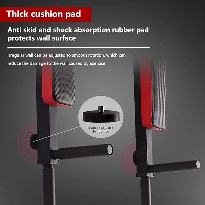 PLKO Wall Mount Pull Up Bar Wall Mounted Body Press Pull Up Bar Gym Chin-Up for Upper Body Workout