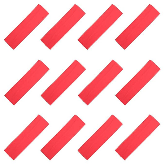 Kenz Laurenz Soft and Stretchy Elastic Cotton Headbands, Pack of 12, Neon Pink