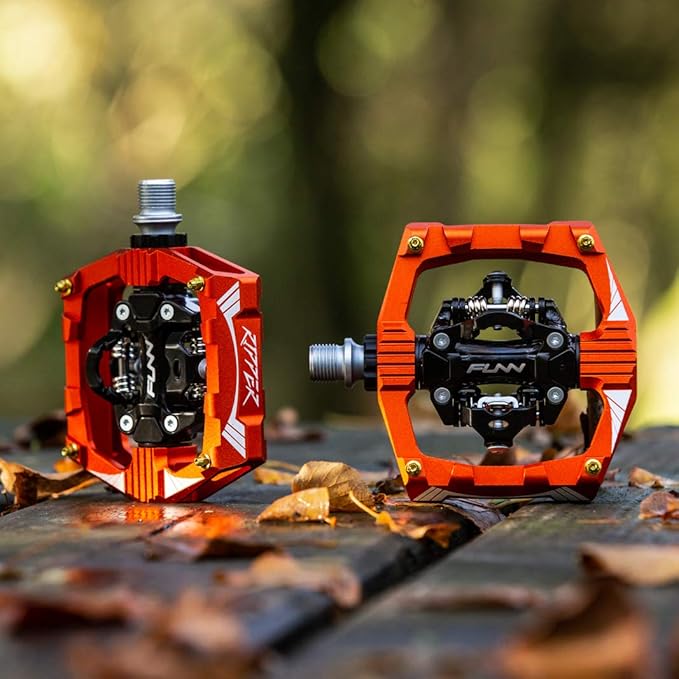 Funn Ripper Mountain Bike Clipless Pedals, Rocker Clip/Spring-Loaded Clip-in Mechanism, Compatible with SPD Cleats, 9/16" CrMo Axle Bicycle Pedals for MTB/Gravel Cycling