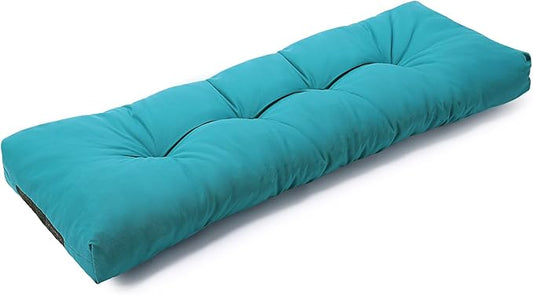 SUNROX LokGrip Non Slip Tufted Memory Foam Bench Cushion, FadeShield Water Resistant Durable Thicken Outdoor/Indoor Bench Seat Pads 51x16x4 inch, Turquoise
