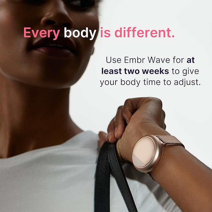 Embr Wave Cooling Bracelet - Warming Bracelet - Personalized Thermal Relief - Manage Hot Flashes, Night Sweats, Sleep, Tension - Clinically Proven - Rechargeable - Rose Gold