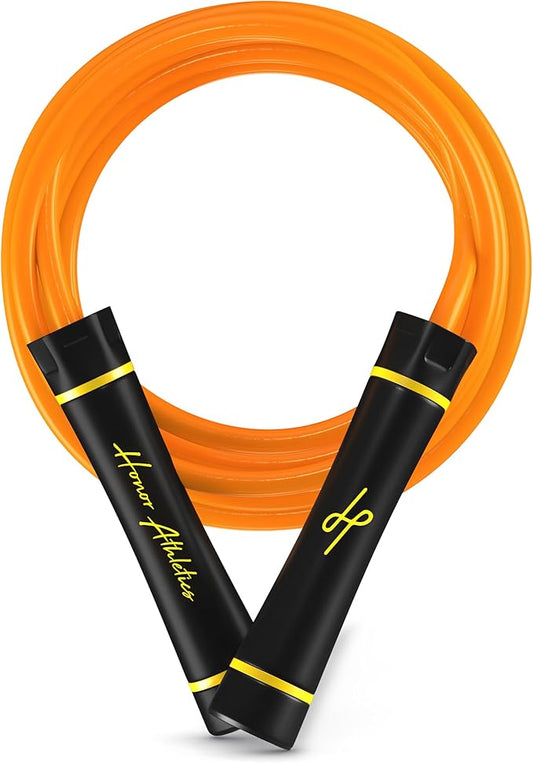 Honor Athletics - WEIGHTED 1.1lb HEAVY Jump Rope for High-Intensity and Strength Training - Adjustable 10ft PVC Rope with Ergonomic Grip, Ideal for Boxing, CrossFit, Muay Thai, MMA, and Fitness