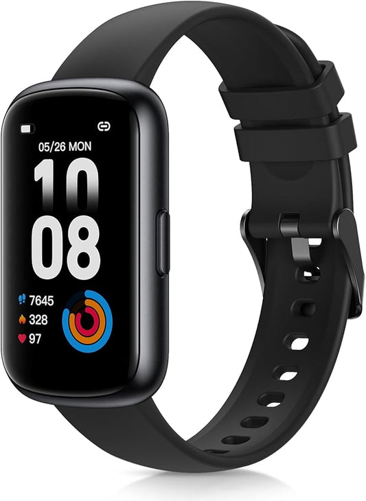 Fitness Tracker with 24/7 Heart Rate, Blood Oxygen, Sleep Monitor, 3ATM Waterproof Fitness Watch/Smart Watch/Activity Tracker, Pedometer/Step Counter, Calorie Tracker for Women Men, Black