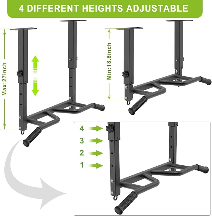 SELEWARE Heavy Duty Welded Pull Up Bar, Versatile Doorway Wall Mount, Joist Mounted, and Ceiling Mounted Chin Up Bars, Thick Metal Sturdy Construction for Full Body Workouts Support 500 lbs