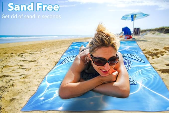 2 Pack Microfiber Thin Beach Towel Lightweight 71x32 Oversized Extra Large Sand Free Towels Quick Dry for Travel Pool Yoga Gym Sports Beach Accessories Vacation Essential Gift