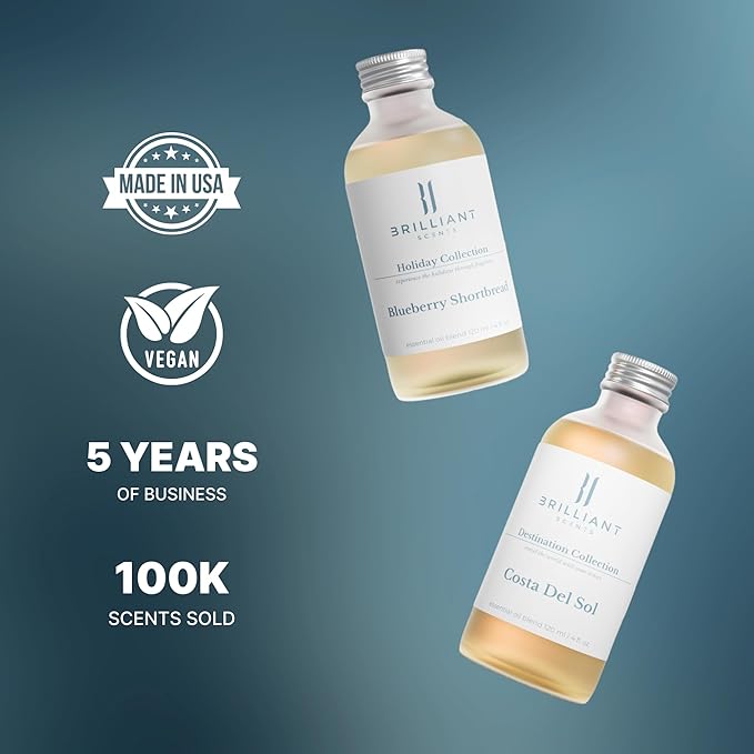 Golden Serenity Fragrance Oil 500ml - Premium Diffuser Oil for Home, Office, Hotels - Long Lasting, Plant-Based, Meets IFRA Standards, USA-Made - Mandarin, Tea Rose, Musk