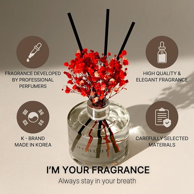 COCODOR Preserved Real Flower Reed Diffuser/Rose Perfume / 6.7oz(200ml) / 1 Pack/Reed Diffuser Set, Oil Diffuser & Reed Diffuser Sticks, Home Decor & Office