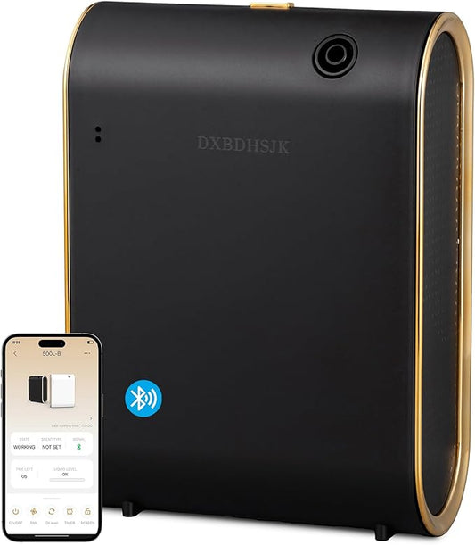 Home Bluetooth Smart Waterless Aromatherapy Machine, Essential Oil Diffuser, with Fragrance Coverage of up to 2000 Square feet, Suitable for Home, Hotel, Restaurant, Office, and spa Center.（Black）