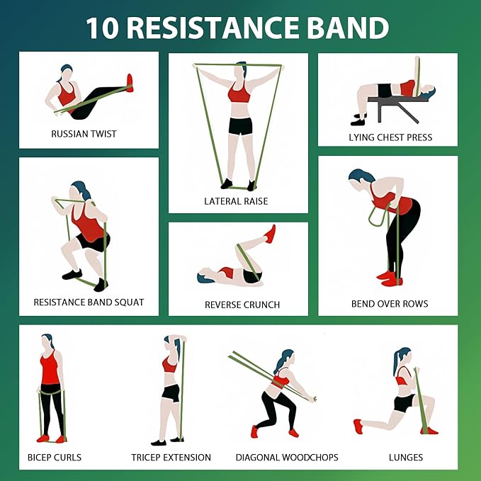 LEEKEY Resistance Bands Set for Pull-Up Assistance & Full-Body Training, Multi-Level Exercise Bands with Bag for Home Workouts, Physical Therapy, Strength Training (Men/Women)