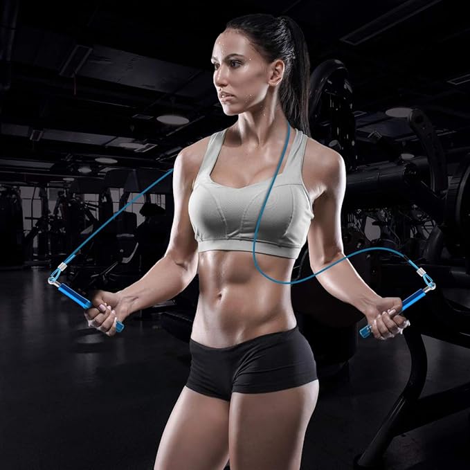 Jump Rope, Wastou Speed Jumping Rope for Training Fitness Exercise, Adjustable Adults Workout Skipping Rope for Men, Women, Kids, Girls