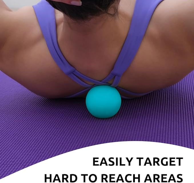 Massage Lacrosse Balls for Myofascial Release, Trigger Point Therapy Ball Set, Foot Massage Ball Roller for Plantar Fasciitis, Yoga Deep Tissue, Physical Therapy Balls Hard Rubber 2 Pack (Blue)