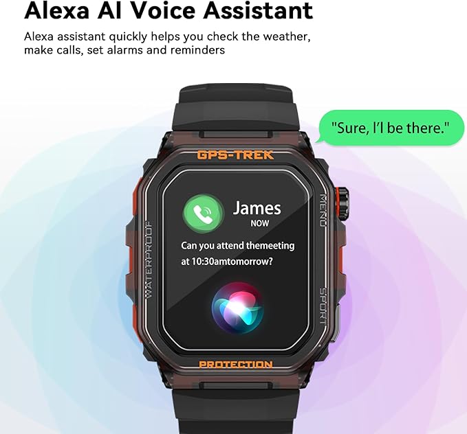 GPS Running Watch, Rugged Military Smart Watch, IP68, Long Battery Life, Multi-GNSS Support, Tracback Routing and More, Training Metrics and Recovery Insights, Answer/Make Call