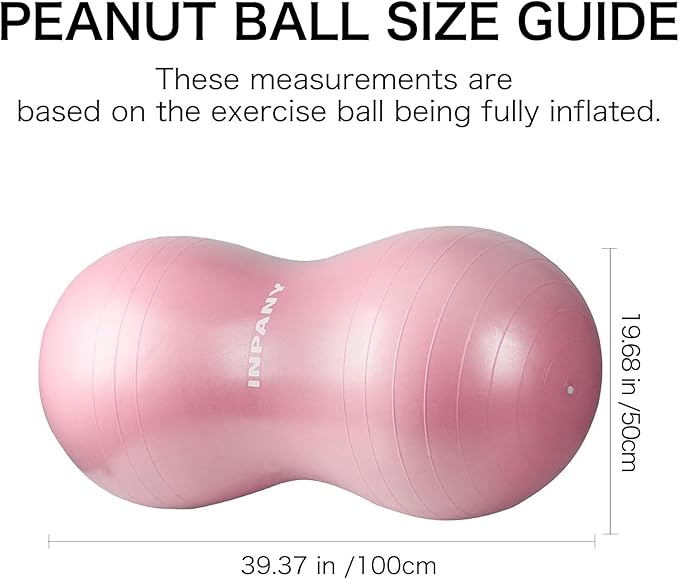 INPANY Peanut Ball - Anti Burst Exercise Ball for Labor Birthing, Physical Therapy for Kids, Core Strength, Flexible Seating, Home & Gym Fintness, Sensory Chair Wiggle Seat for Boys and Girls