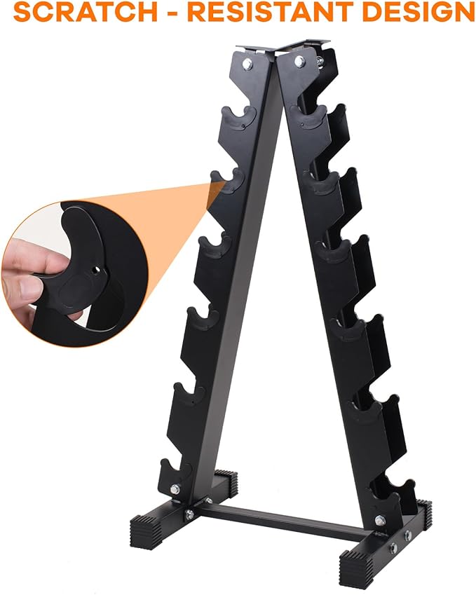 Heavy Duty Dumbbell & Kettlebell Storage Rack Stand, Space-Saving Weight Organizer with Anti-Slip Pads for Home Gym (Dumbbells Not Included)