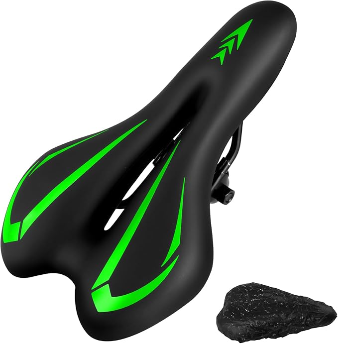 New Gel Bike Seat for Men & Women, Mjkeomo Waterproof Bicycle Seat Breathable Mountain Bike Saddle Gel Bicycle Saddle for MTB, BMX, Road Bike, City Bikes, Exercise Bikes